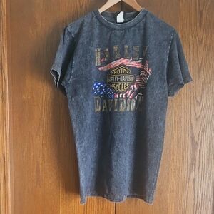 Harley Davidson Graphic Tee - Black and Multicolor